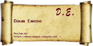 Daum Emese névjegykártya